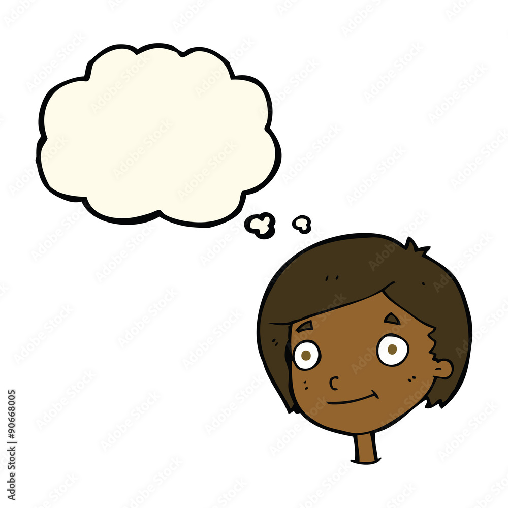 cartoon happy boy with thought bubble cartoon happy boy with thought bubble