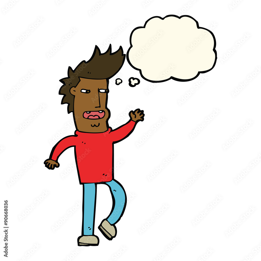 cartoon loudmouth man with thought bubble cartoon loudmouth man with thought bubble