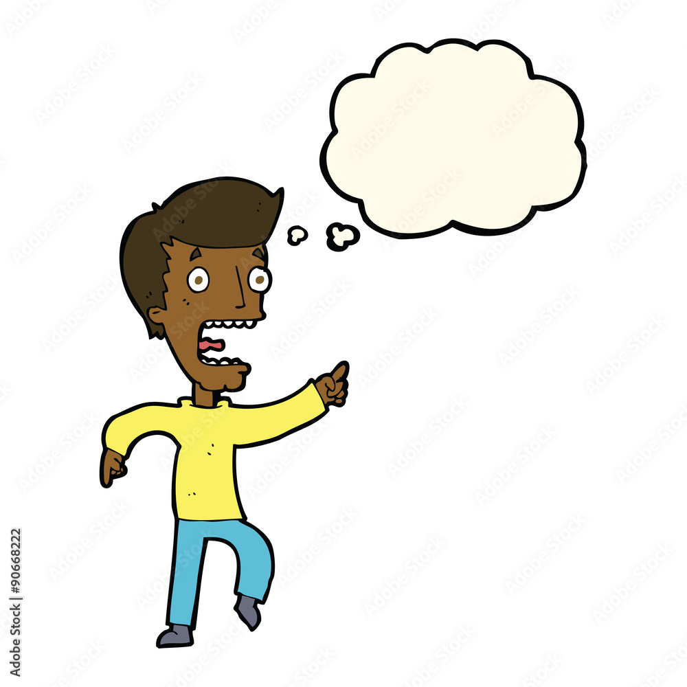 cartoon terrified man with thought bubble cartoon terrified man with thought bubble