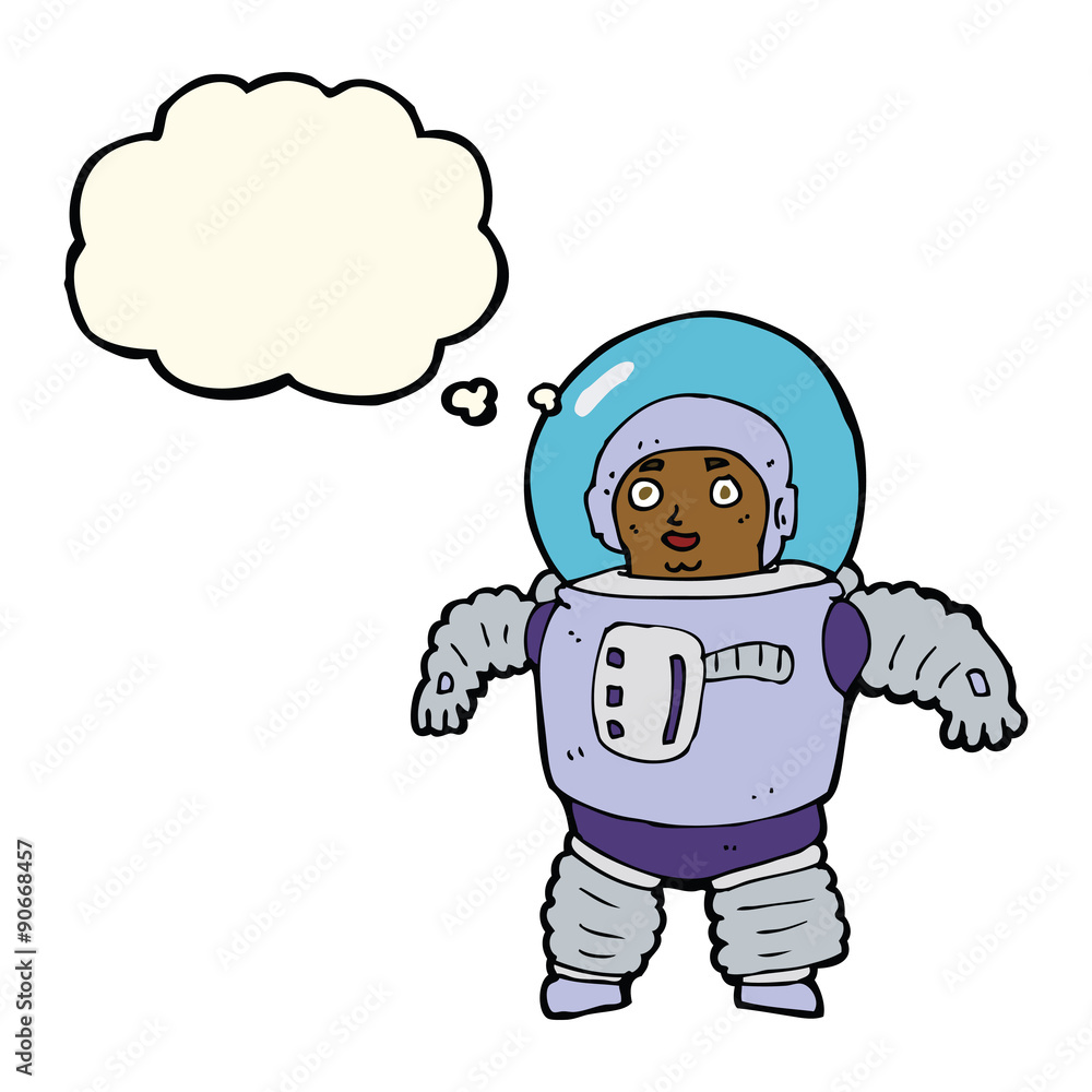cartoon space man with thought bubble cartoon space man with thought bubble