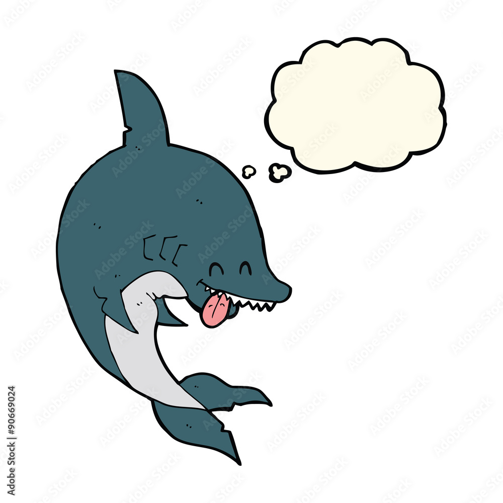 funny cartoon shark with thought bubble funny cartoon shark with thought bubble