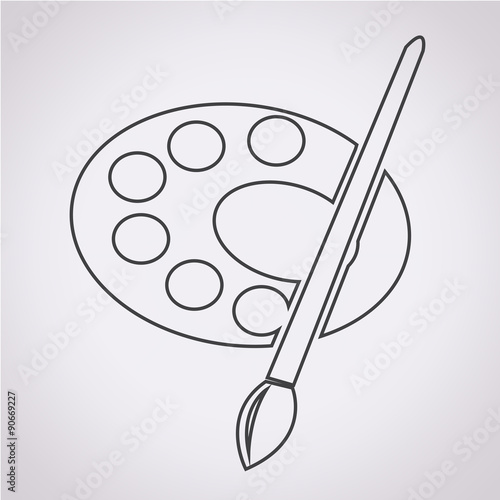 palette with paint brush icon