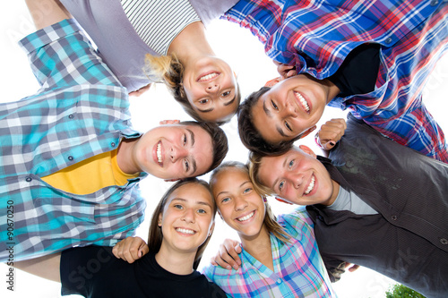  portrait of group of teenagers