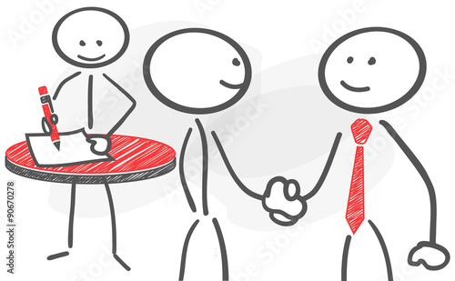 stickman contract handshake deal red