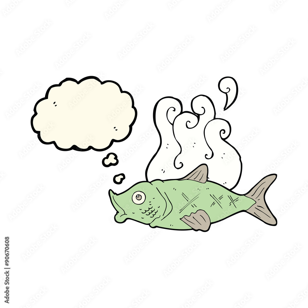 cartoon smelly fish with thought bubble cartoon smelly fish with thought bubble