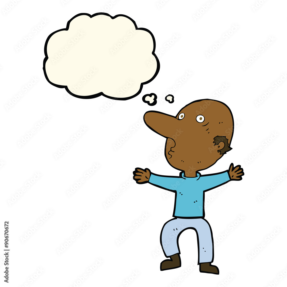 cartoon worried middle aged man with thought bubble cartoon worried middle aged man with thought bubble