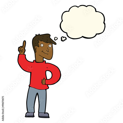 Wallpaper Mural cartoon man with great idea with thought bubble Torontodigital.ca