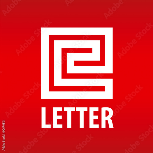 vector logo letter E in the form of a labyrinth