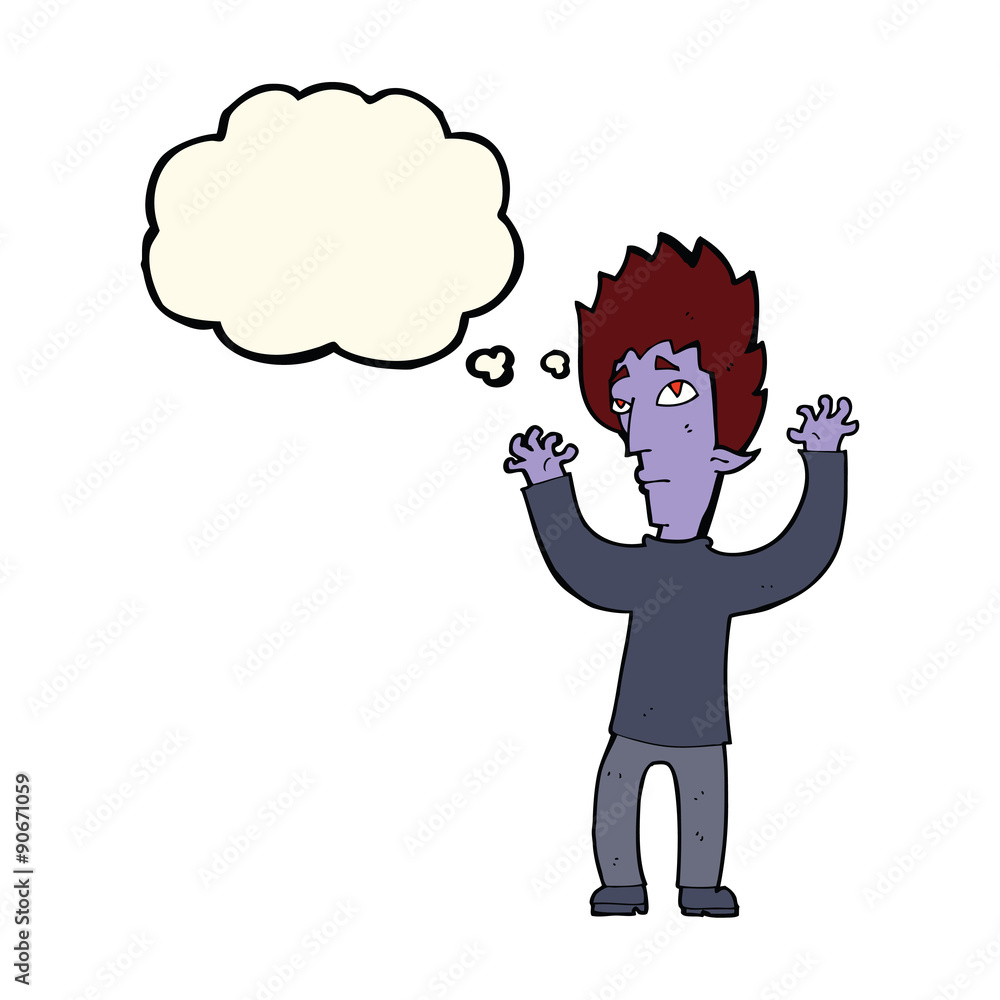 cartoon vampire giving up with thought bubble cartoon vampire giving up with thought bubble