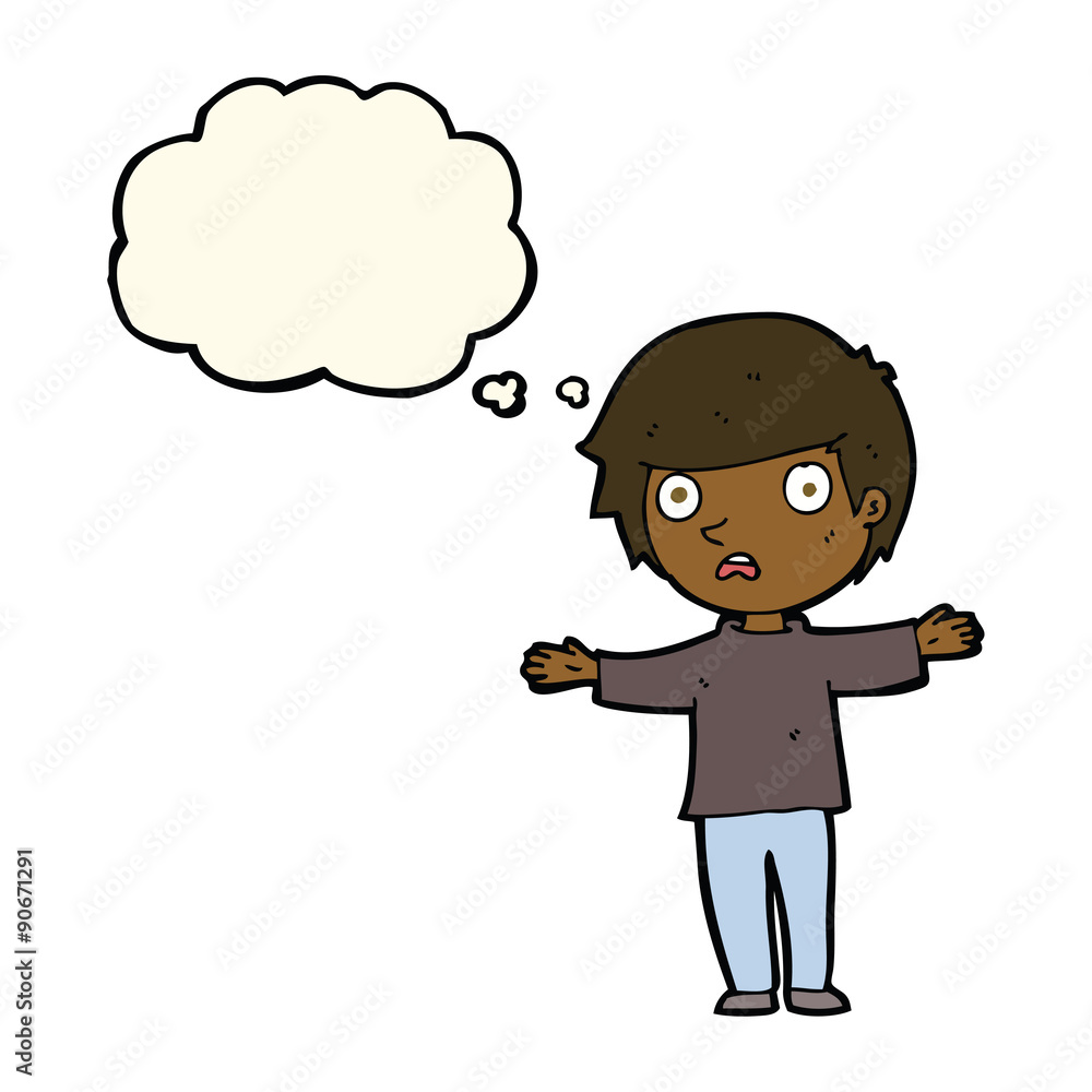cartoon worried boy with thought bubble cartoon worried boy with thought bubble