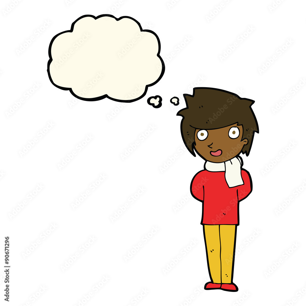 cartoon friendly man with thought bubble cartoon friendly man with thought bubble