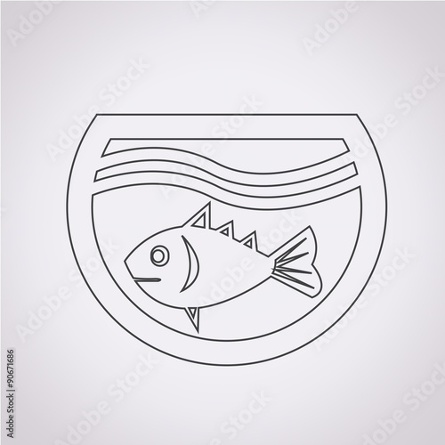 fish in aquarium icon
