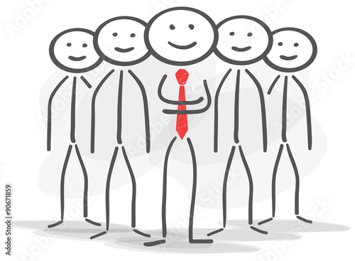 stickman group team business red