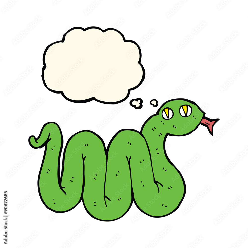 funny cartoon snake with thought bubble funny cartoon snake with thought bubble