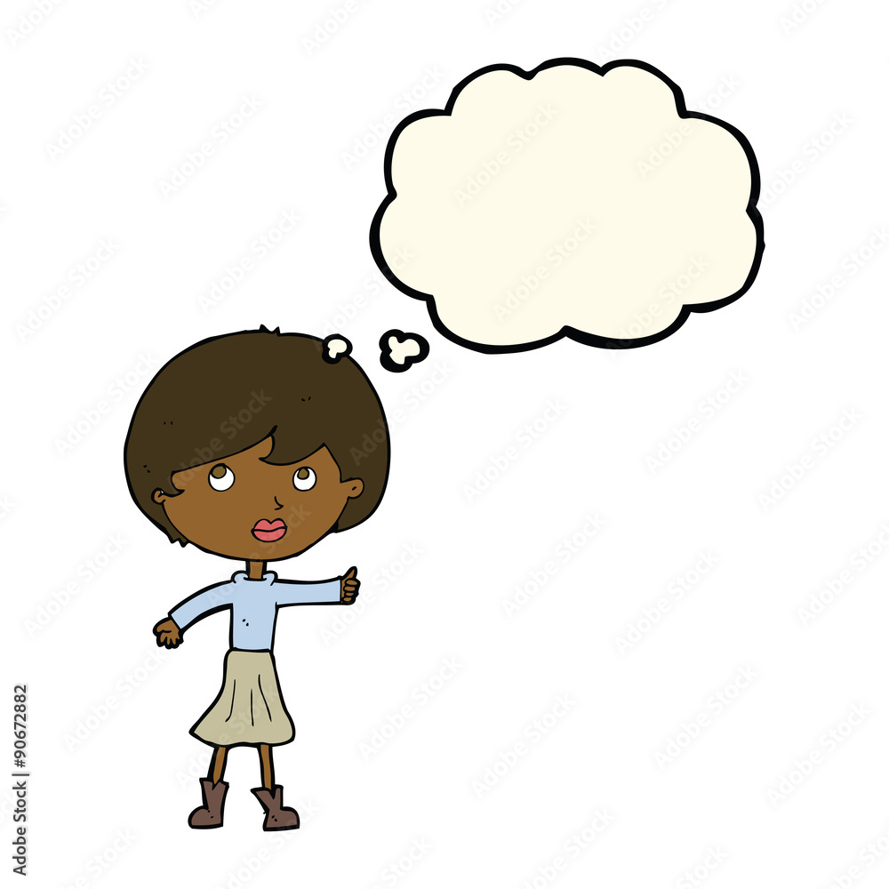 cartoon woman asking question with thought bubble cartoon woman asking question with thought bubble