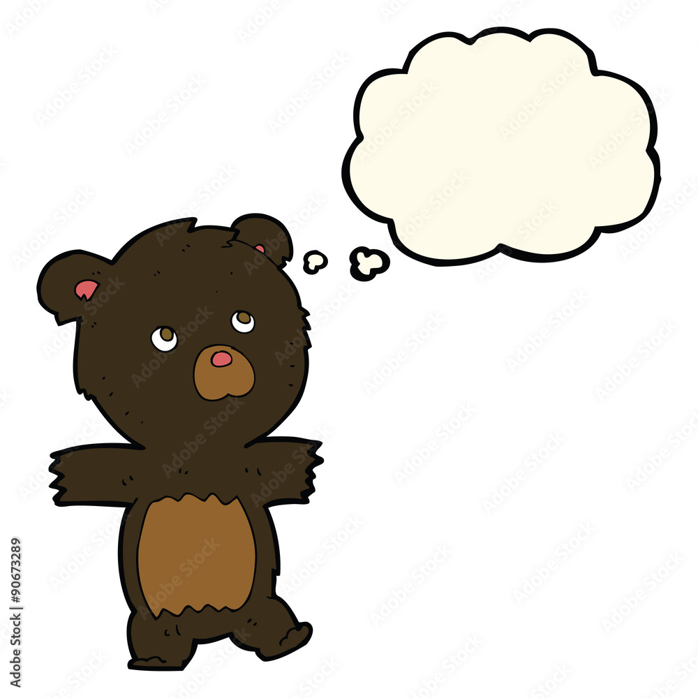 cartoon cute black bear with thought bubble cartoon cute black bear with thought bubble