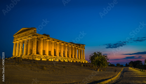 Concordia Temple in Sicily at Sunset