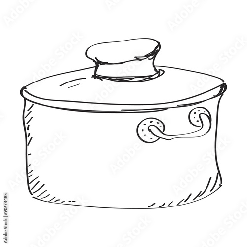 Simple doodle of a saucepan