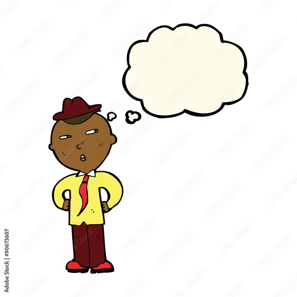 cartoon man wearing hat with thought bubble cartoon man wearing hat with thought bubble