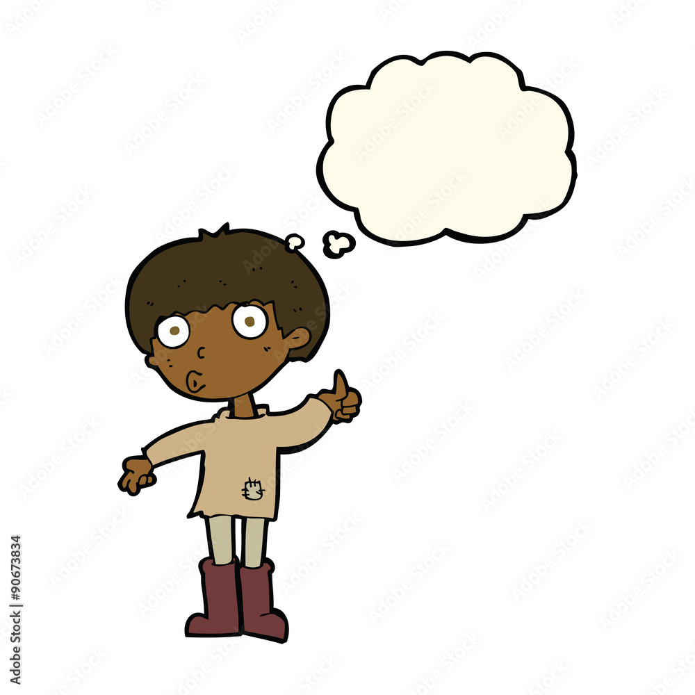 cartoon boy asking question with thought bubble cartoon boy asking question with thought bubble