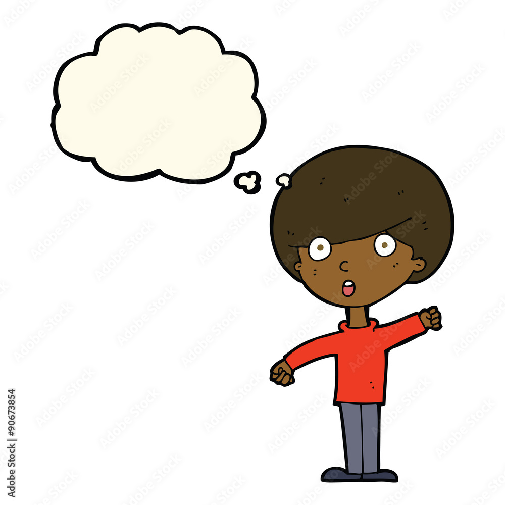 cartoon shocked boy with thought bubble cartoon shocked boy with thought bubble
