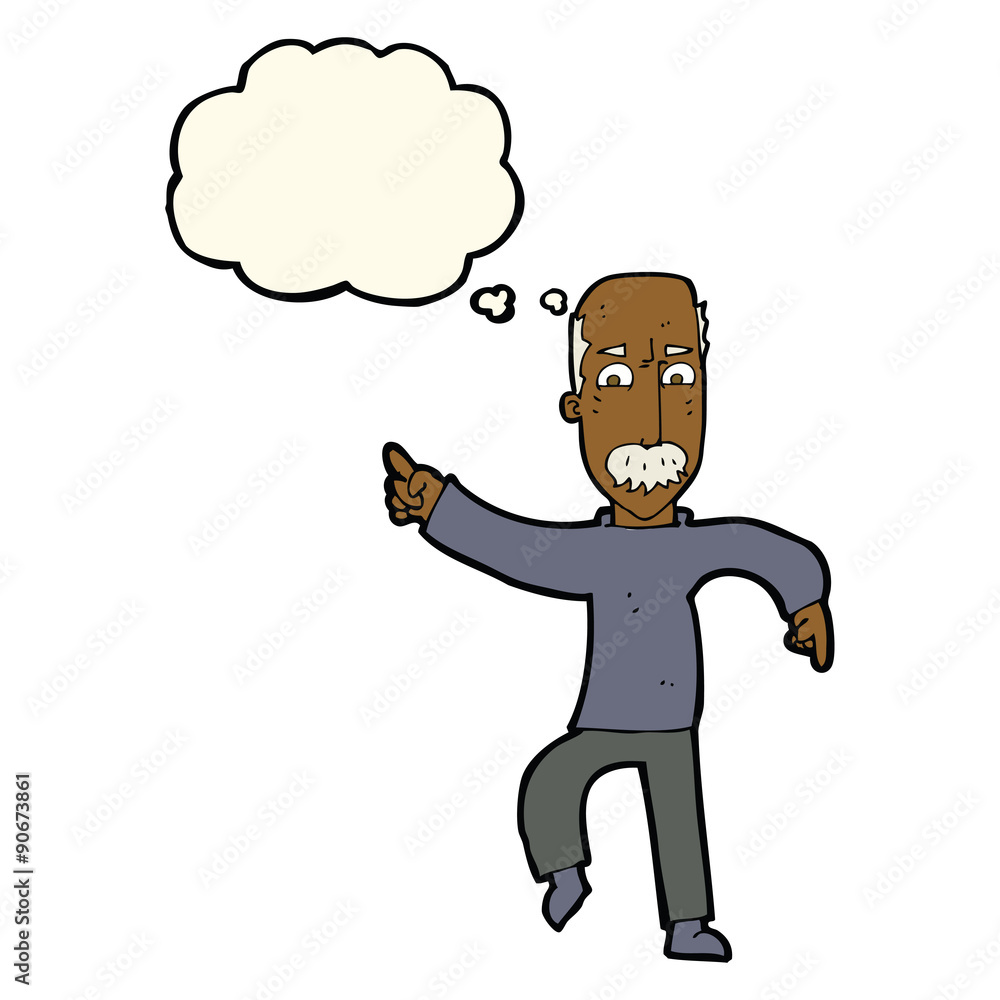 cartoon angry old man with thought bubble cartoon angry old man with thought bubble