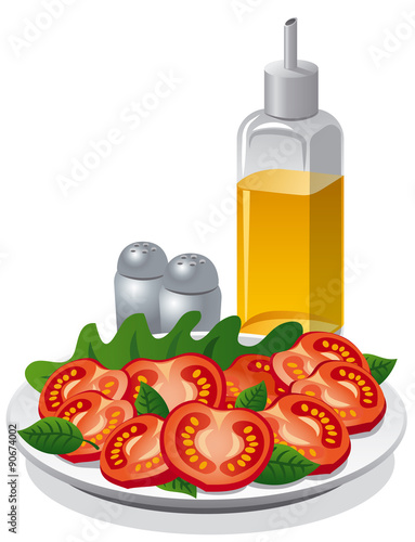 tomatoe salad and cooking oil