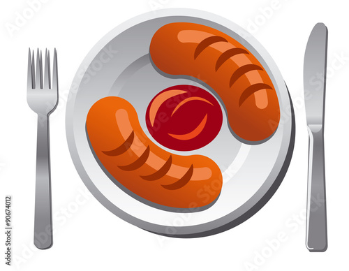 sausages with sauce