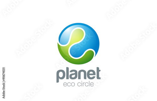 Logo Sphere abstract design vector template. Ecology Planet conc