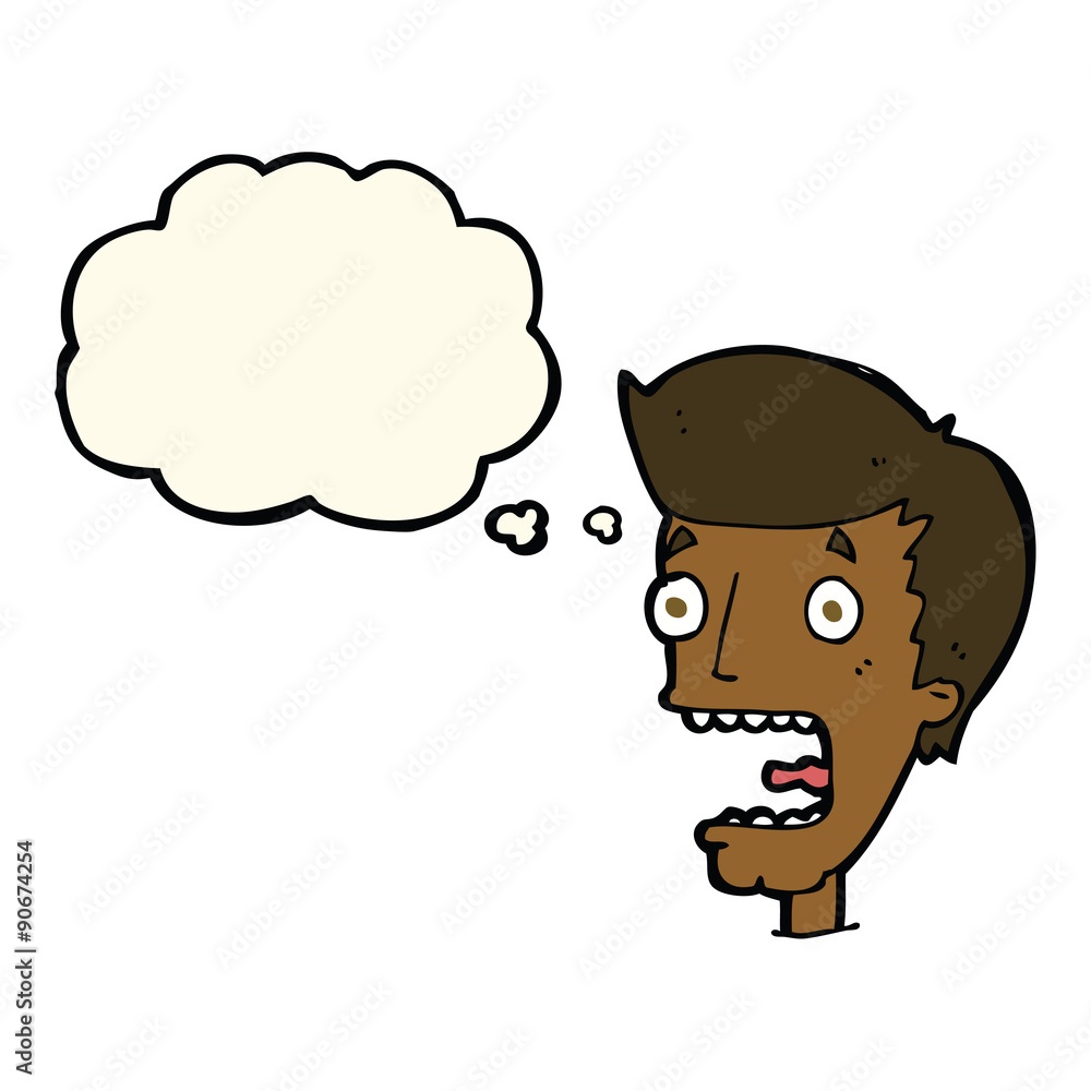 cartoon terrified man with thought bubble cartoon terrified man with thought bubble