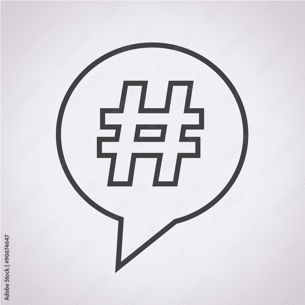 Obraz premium Hashtag speech bubble icon