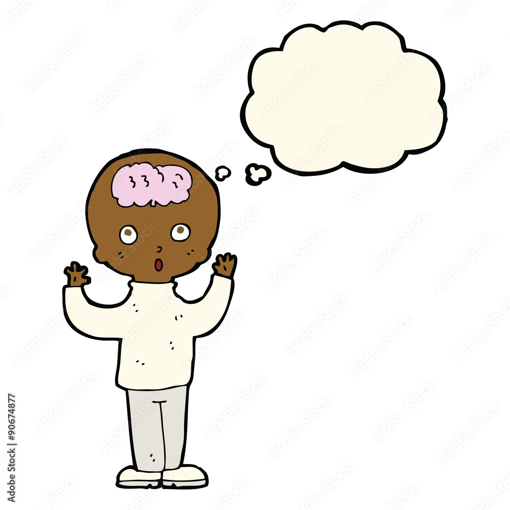 cartoon genius with thought bubble cartoon genius with thought bubble