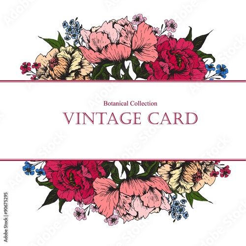 Vintage floral vector card
