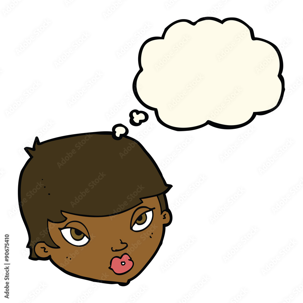 cartoon unimpressed woman with thought bubble cartoon unimpressed woman with thought bubble