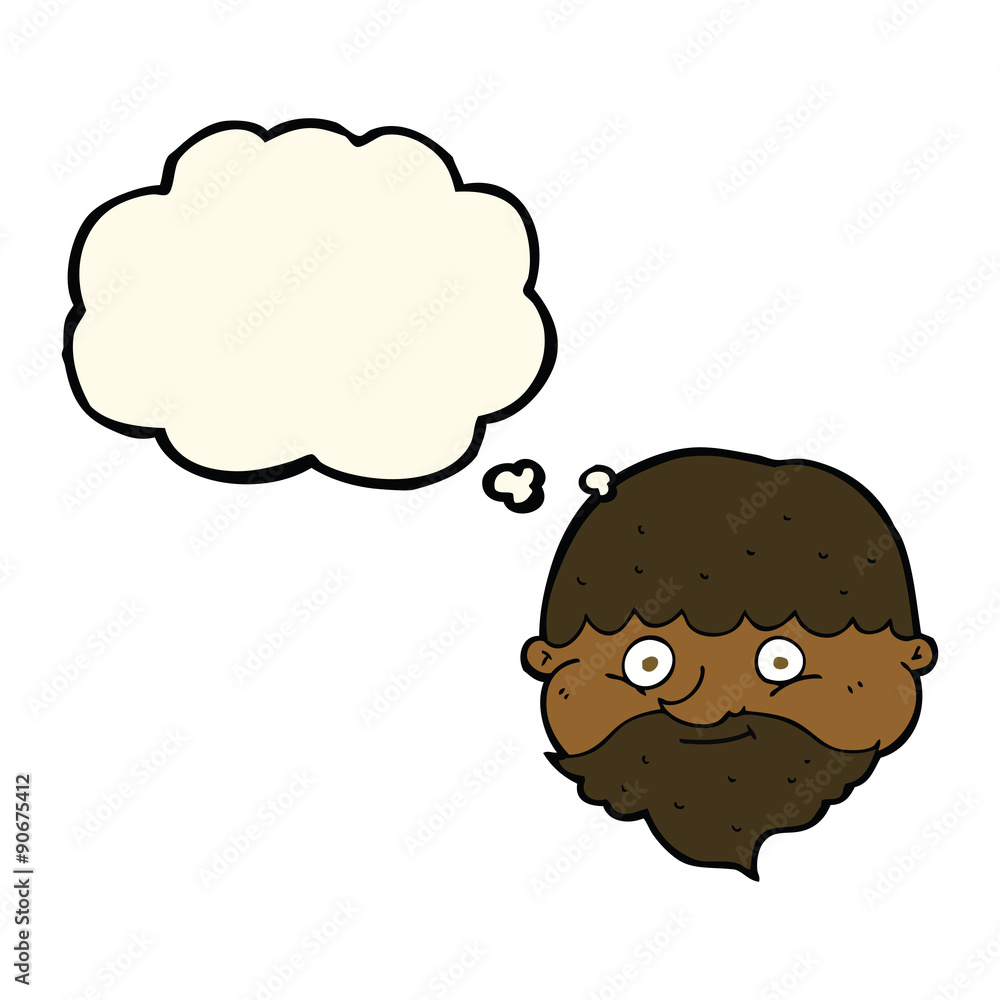 cartoon bearded man with thought bubble cartoon bearded man with thought bubble