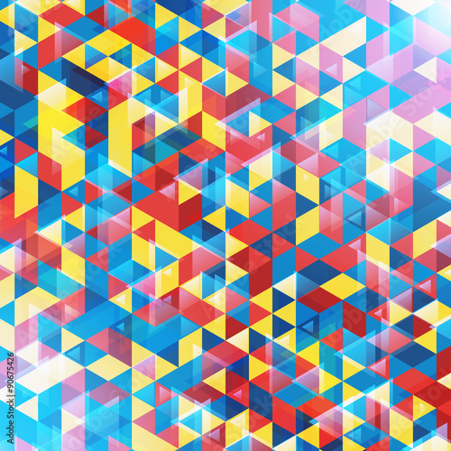 Abstract Vector Colorful Background with Triangles. Futuristic Technology Design