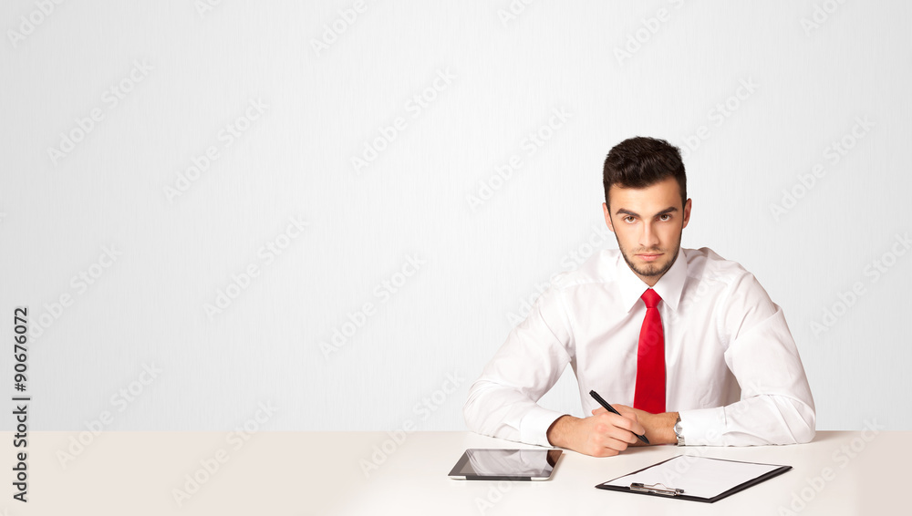 Business man with white background Business man with white background