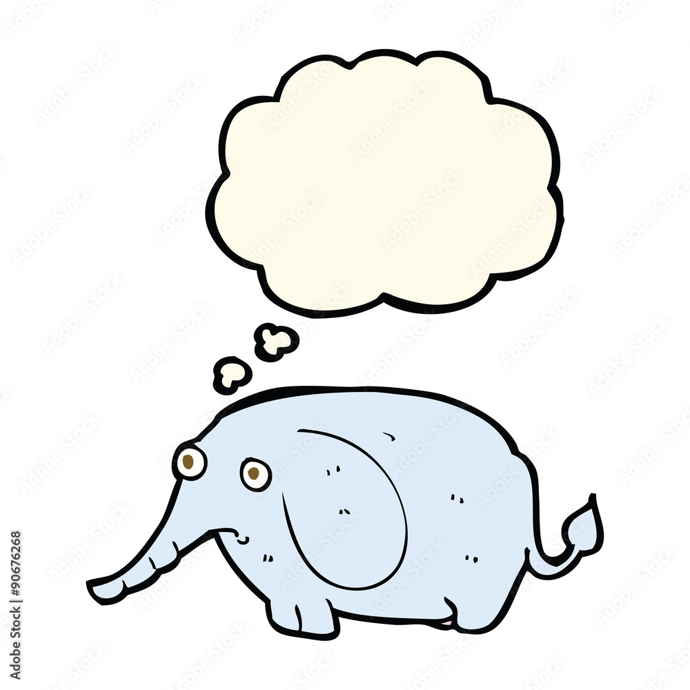 cartoon sad little elephant with thought bubble cartoon sad little elephant with thought bubble
