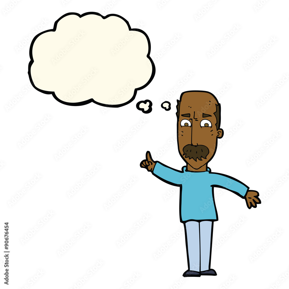 cartoon man issuing stern warning with thought bubble cartoon man issuing stern warning with thought bubble