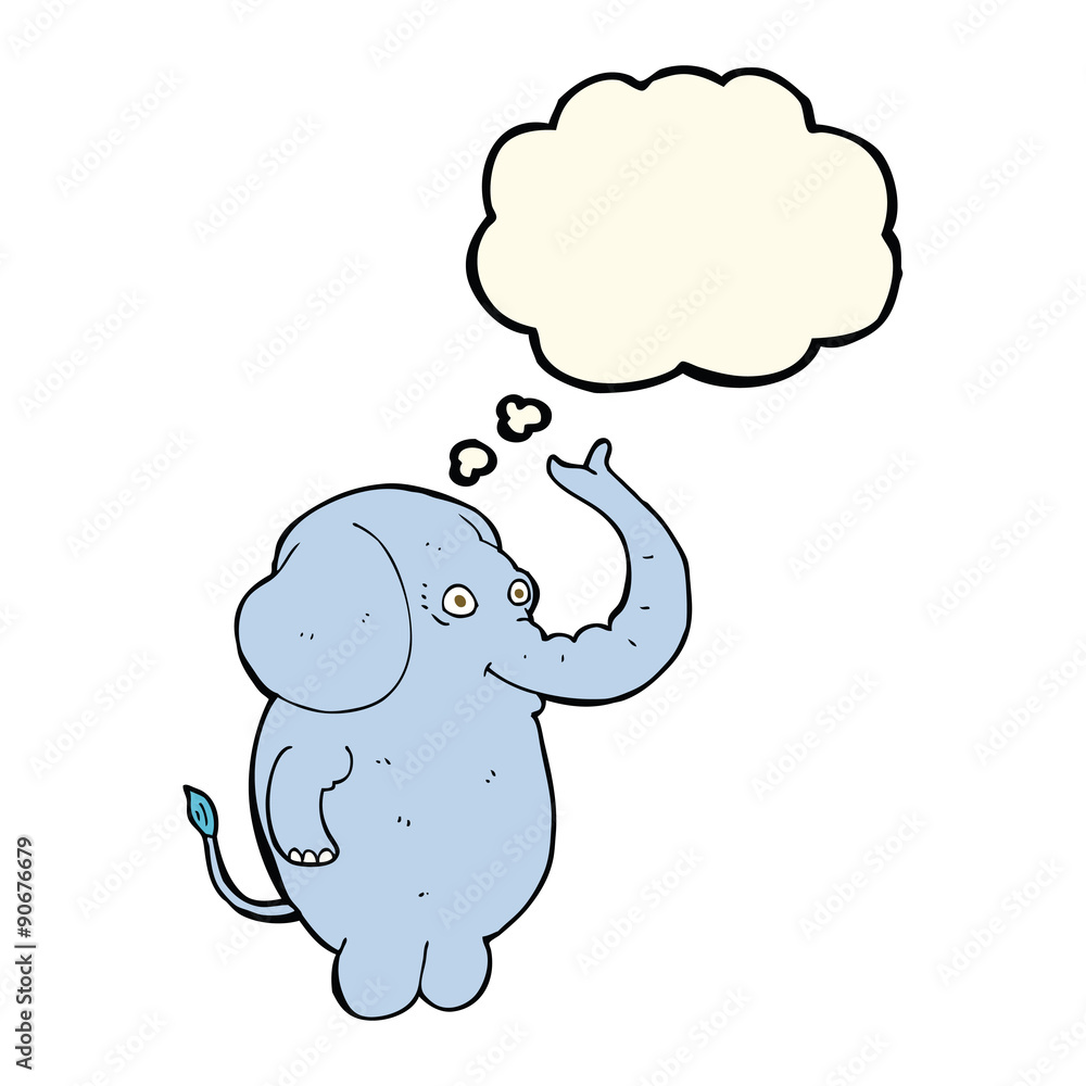 cartoon funny elephant with thought bubble cartoon funny elephant with thought bubble