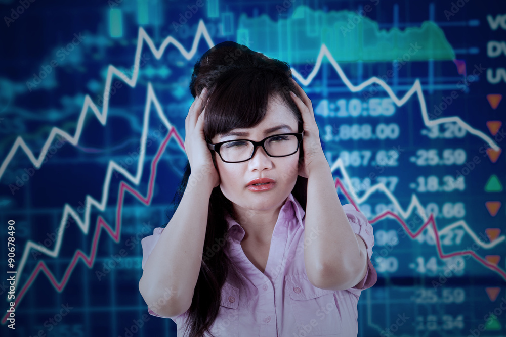 Stressful worker with declining stock market Stressful worker with declining stock market