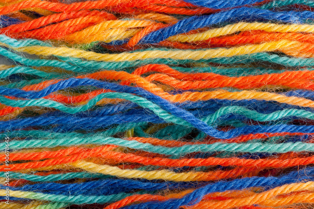 Many colorful yarns