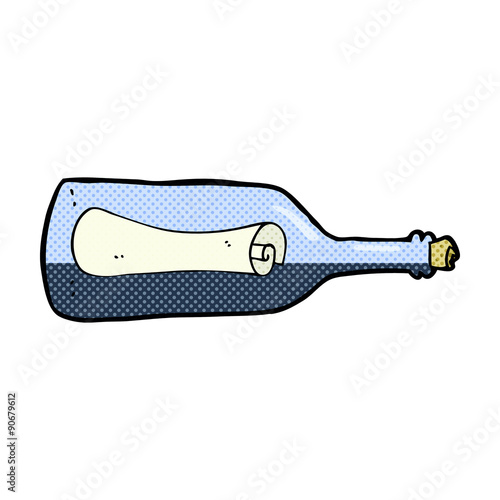 message in a bottle cartoon