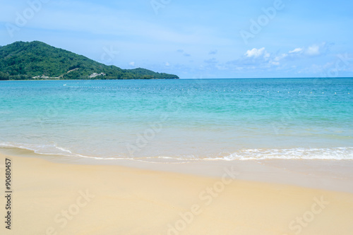 Tropical beach Clear sky and white sand , Phuket in Thailand © aon_skynotlimit