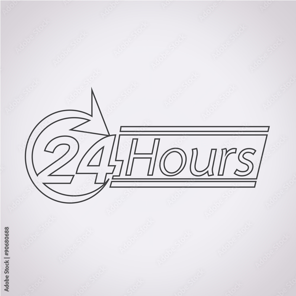 Fototapeta 24 hours logo icon