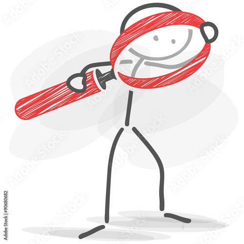stickman searching information red