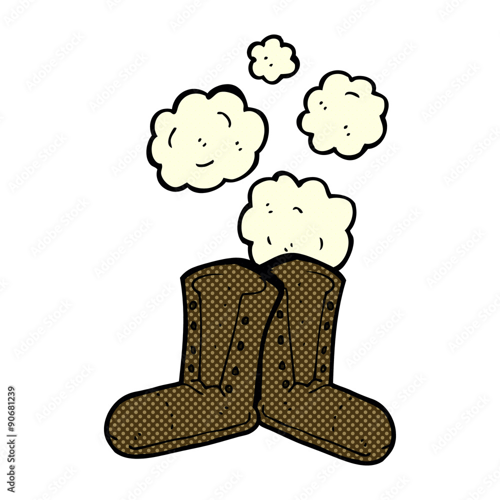 Fototapeta premium old boots cartoon