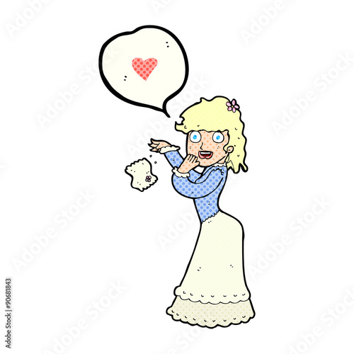 cartoon woman dropping handkerchief