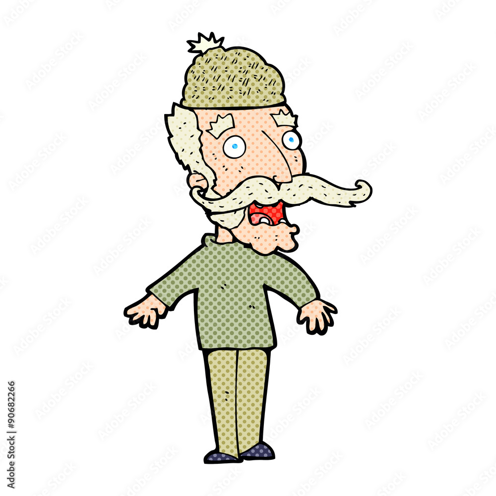 Obraz premium cartoon man wearing hat