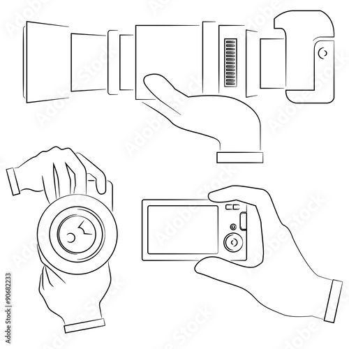 hand holding camera